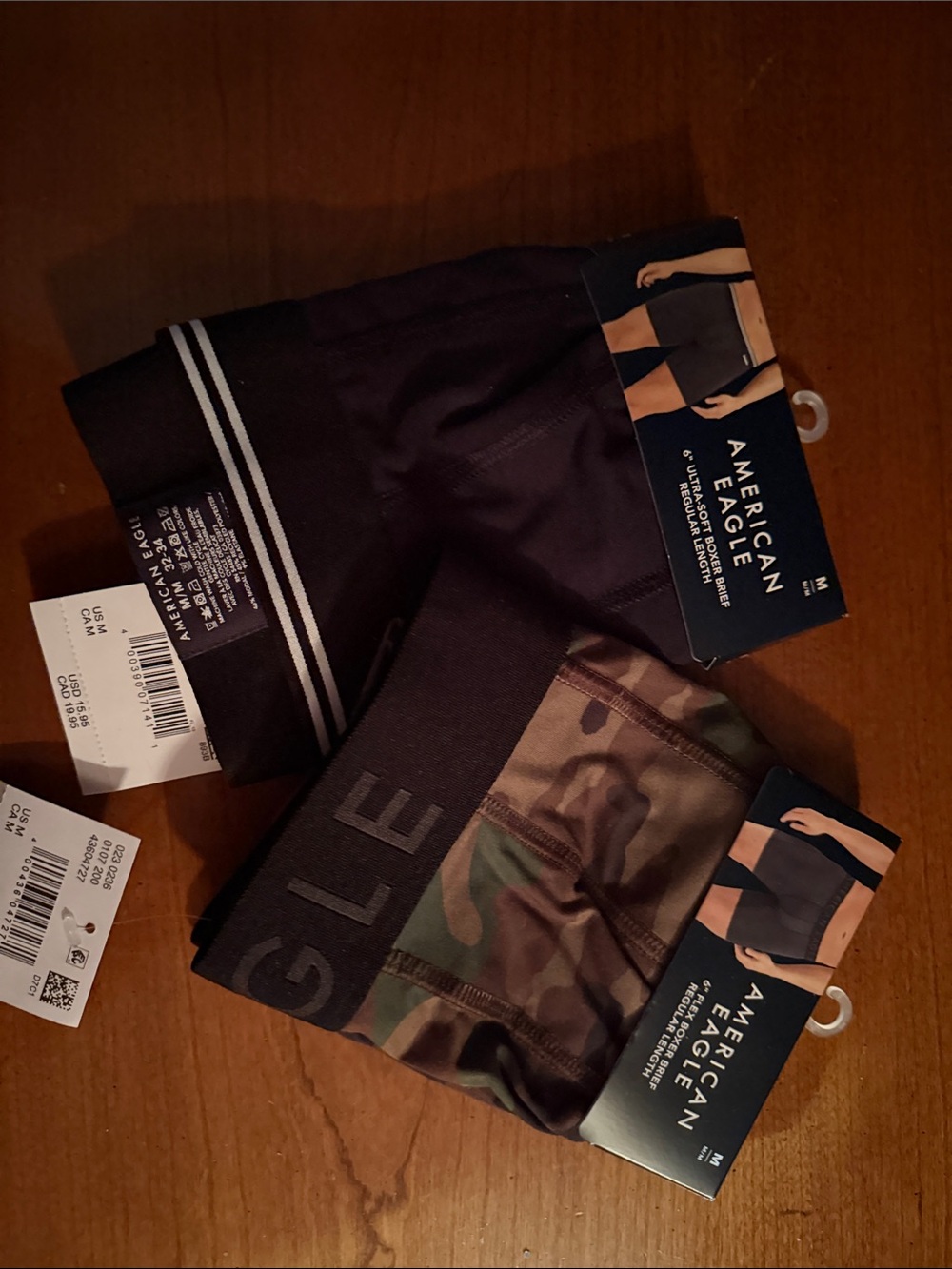 NWT American Eagle Outfitters Bower Briefs 1 Camo 1 Black